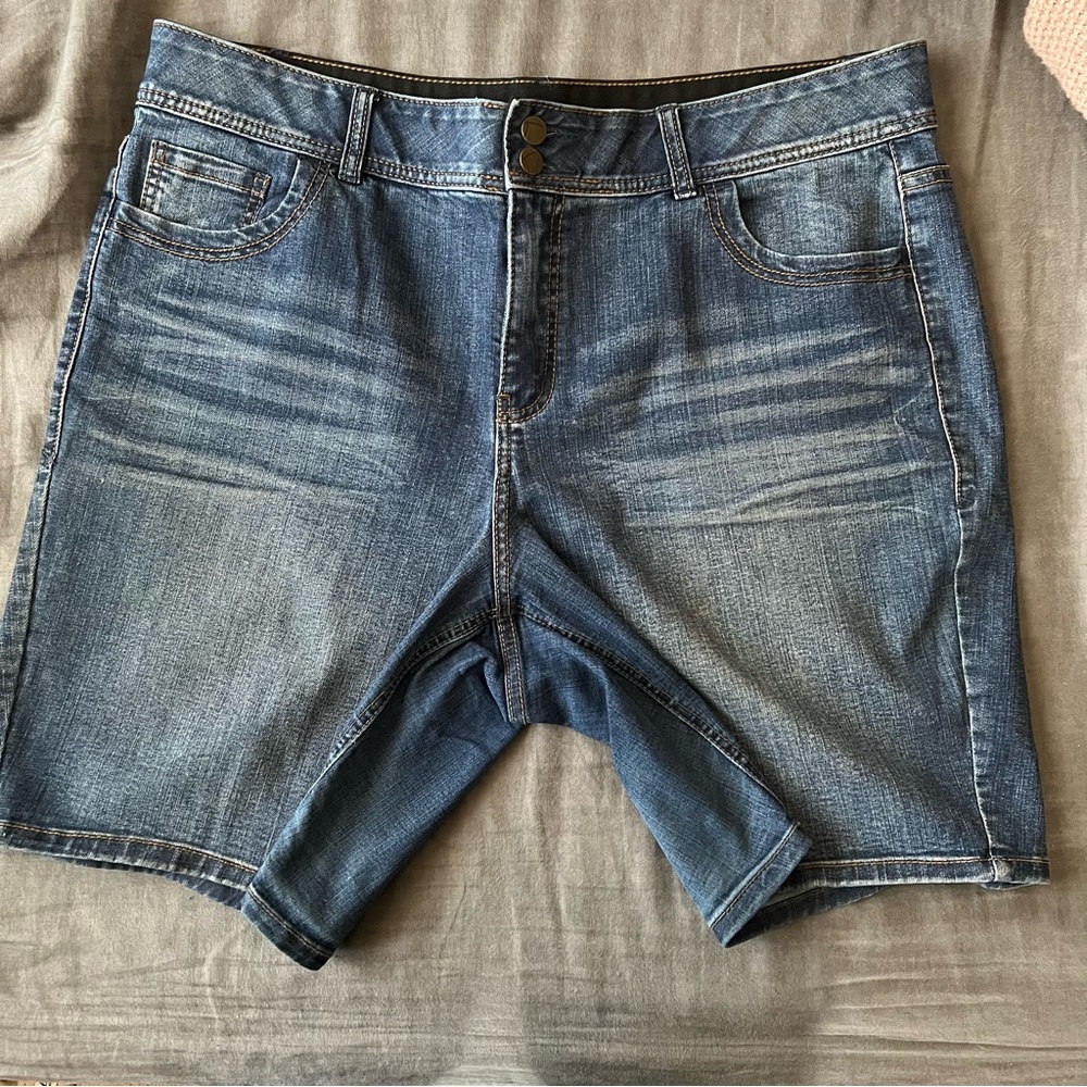 Denim Bermuda tummy control shorts